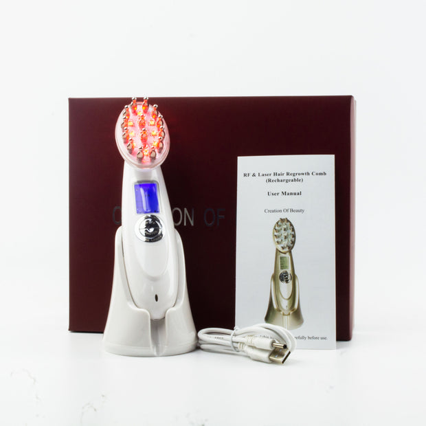 Electric laser radio frequency head massage comb
